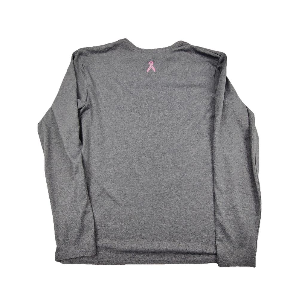 Under Armour HeatGear Shirt Womens Small Gray Power In Pink Long Sleeve Athletic - Picture 10 of 10
